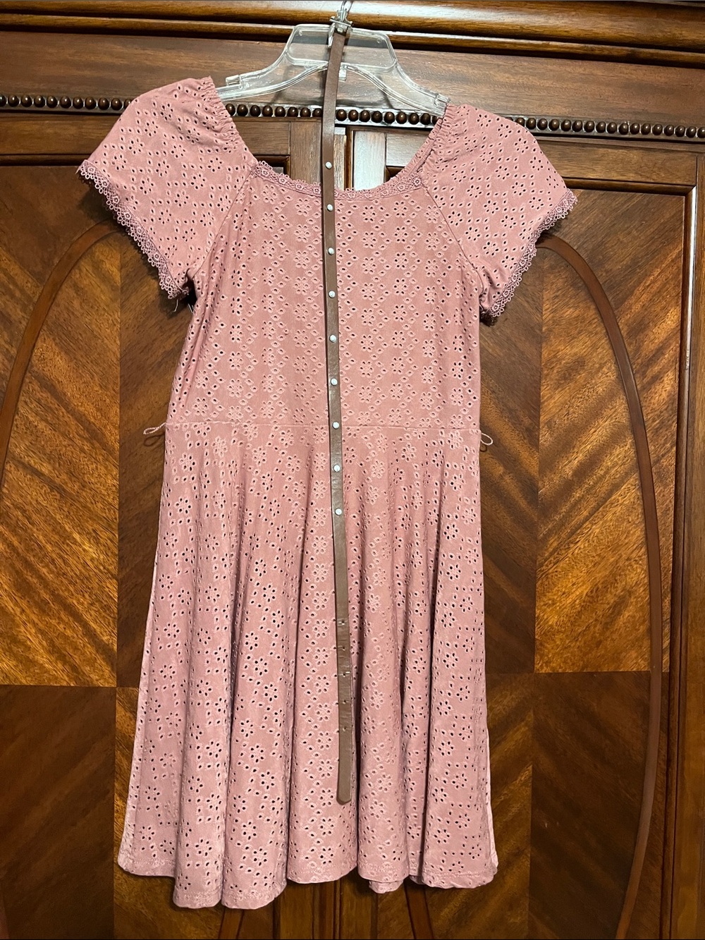 Knitworks Dusty Rose Eyelet Dress